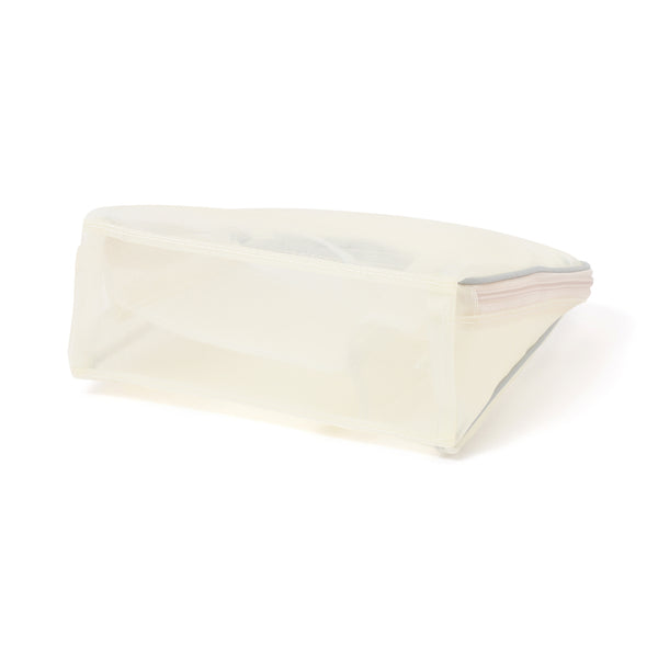 バイカラーサテン メッシュツールスタンドポーチ ミント×アイボリー