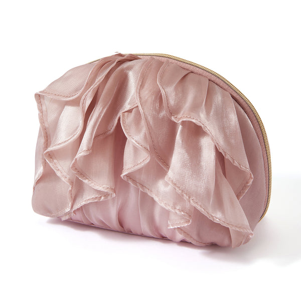 オーガンジーフラワー ポーチ S ピンク