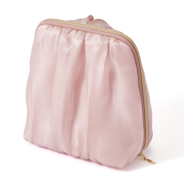 オーガンジーフラワー スタンドポーチ ピンク