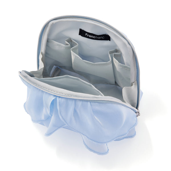 オーガンジーフラワー スタンドポーチ ライトブルー