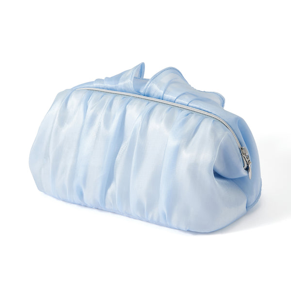 オーガンジーフラワー ワイヤーポーチ ライトブルー