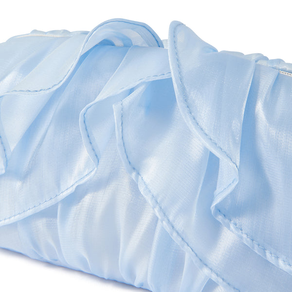 オーガンジーフラワー ワイヤーポーチ ライトブルー