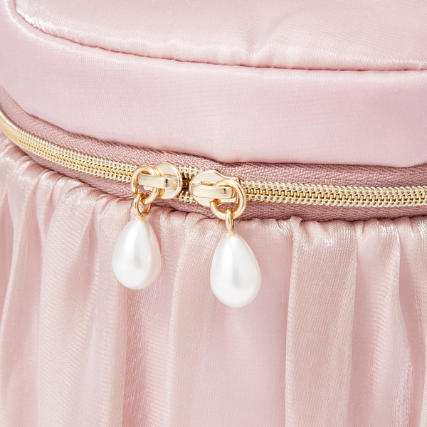 オーガンジーフラワー バニティポーチ S ピンク