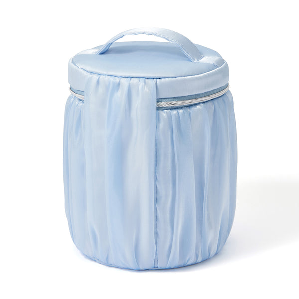 オーガンジーフラワー バニティポーチ S ライトブルー