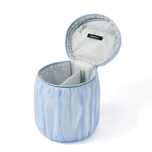 オーガンジーフラワー バニティポーチ S ライトブルー