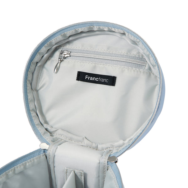 オーガンジーフラワー バニティポーチ S ライトブルー