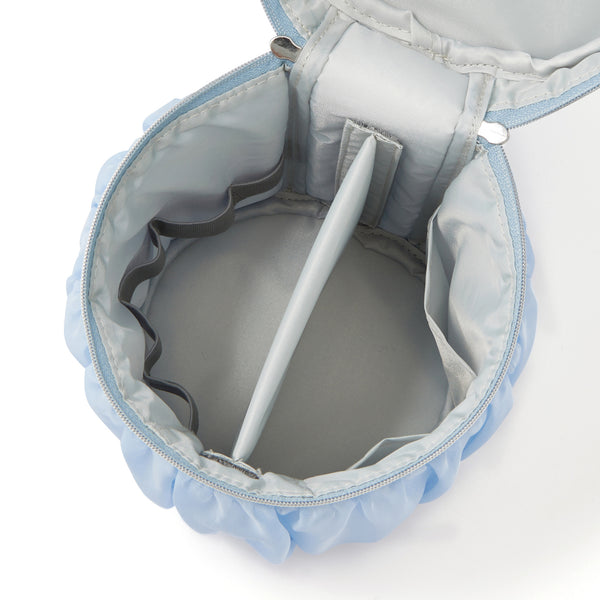 オーガンジーフラワー バニティポーチ S ライトブルー