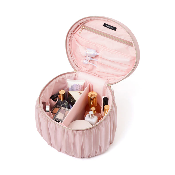 オーガンジーフラワー バニティポーチ L ピンク