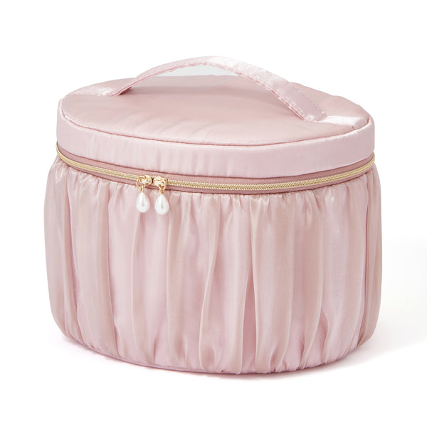 オーガンジーフラワー バニティポーチ L ピンク