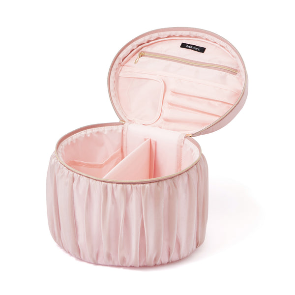 オーガンジーフラワー バニティポーチ L ピンク