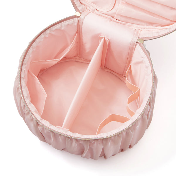 オーガンジーフラワー バニティポーチ L ピンク