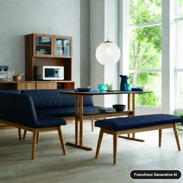 ピオニ カウチ L ネイビーxナチュラル（W1350） | Francfranc（フラン