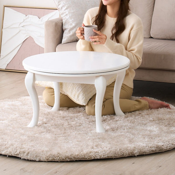 【オンラインショップ限定】シャトン こたつテーブル ラウンド ホワイト φ650