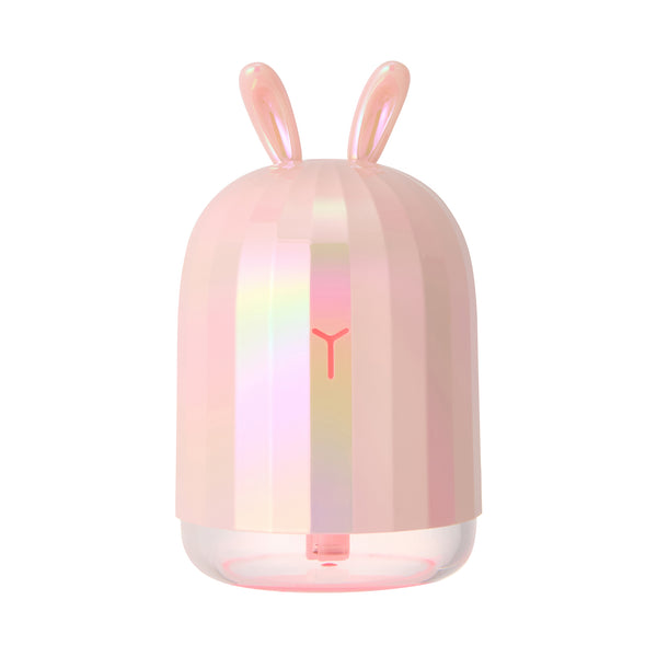 ミニ USB加湿器 ラビット オーロラ  ピンク