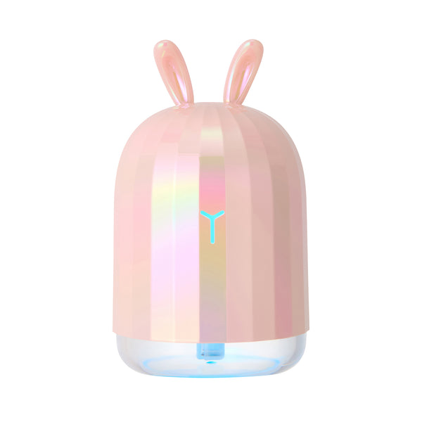 ミニ USB加湿器 ラビット オーロラ  ピンク