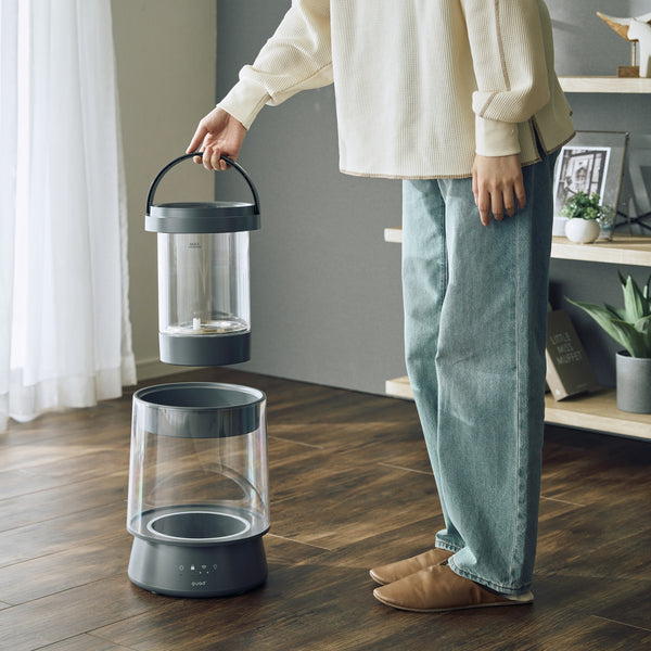ハイパワーガラススチーム加湿器 GLASS グレー