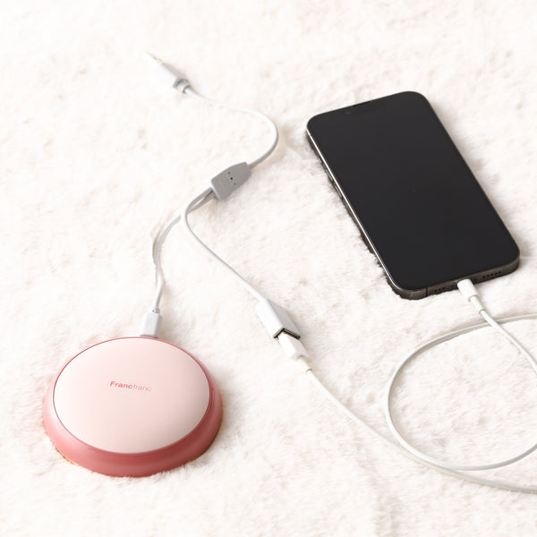 【2025年モデル】両手で使える充電式カイロ ピンク