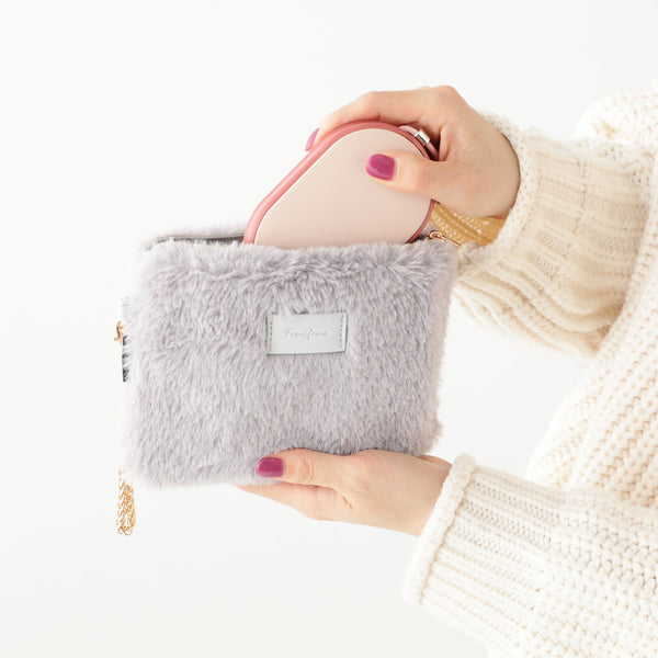 両手を温められるカイロポーチ グレー