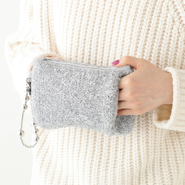 両手を温められるカイロポーチ シルバー