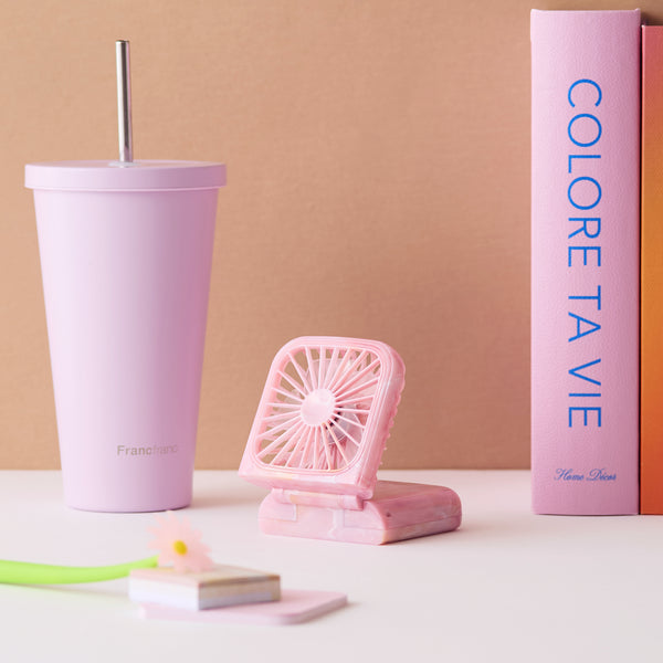 【2026年モデル】フレ スマートハンディファン シアーマーブル ピンク