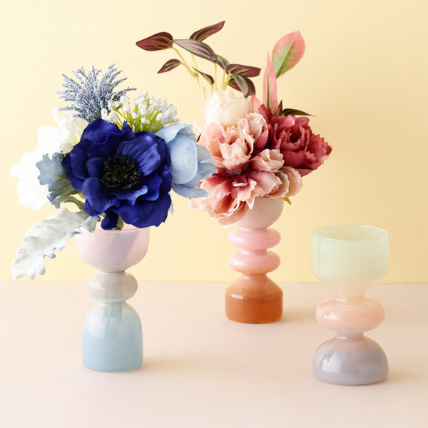 グラデーションブルー花瓶 約30cm グラデーションガラスフラワーベース – acacia