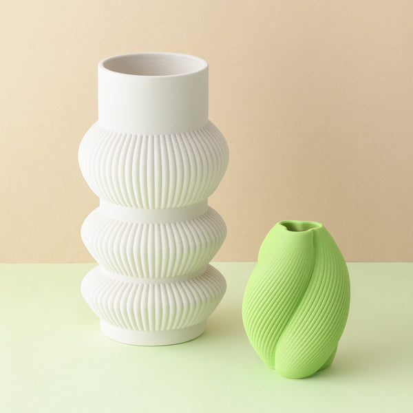 セラミック 3D フラワーベース L アイボリー