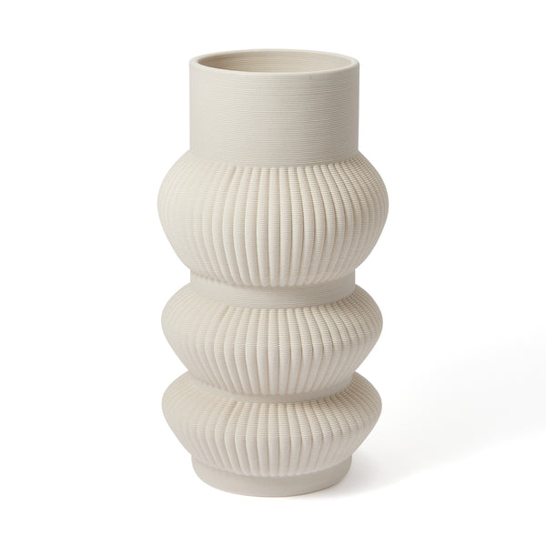 セラミック 3D フラワーベース L アイボリー