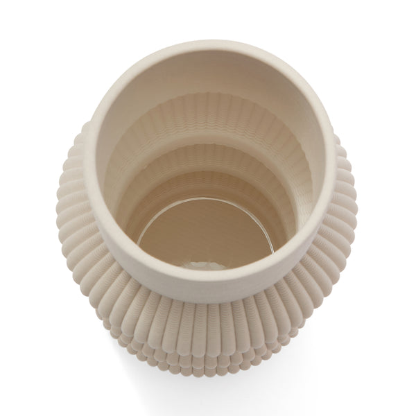 セラミック 3D フラワーベース L アイボリー