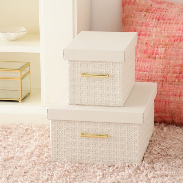 エンボス ボックス S アイボリー