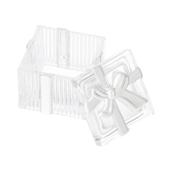 ガラス小物入れ ギフトボックス スクエア シルバー