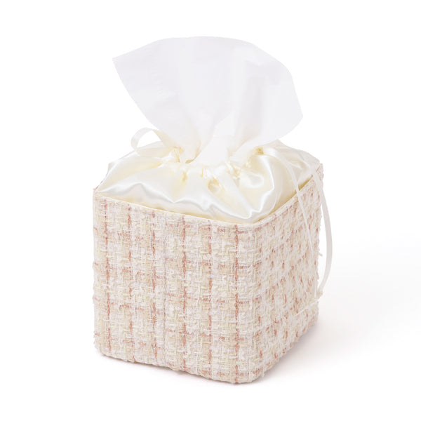 コンパクト ツイードティッシュカバー アイボリー