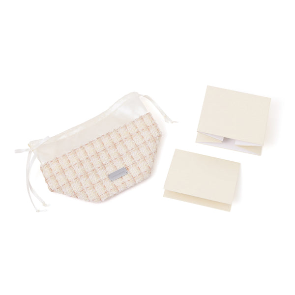 コンパクト ツイードティッシュカバー アイボリー