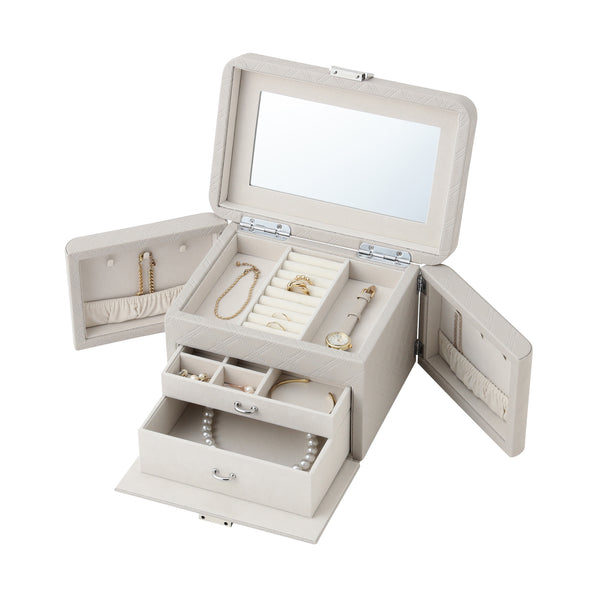 キルト ジュエリーボックス  グレー