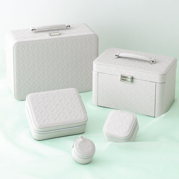 キルト トラベルジュエリーボックス S グレー