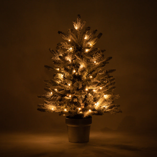 LED50球付き クリスマスツリー スノー 80cm グリーンホワイト ...
