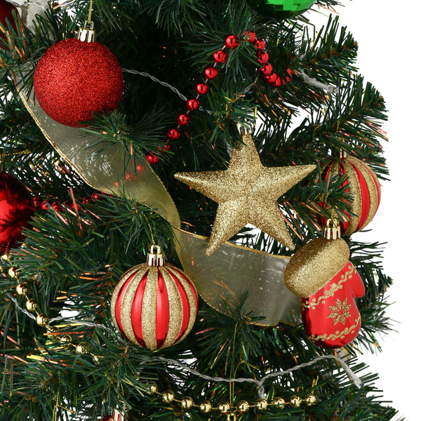 クリスマスツリー ウッドベースツリー ゴールド 組み立て式 150cm - 4
