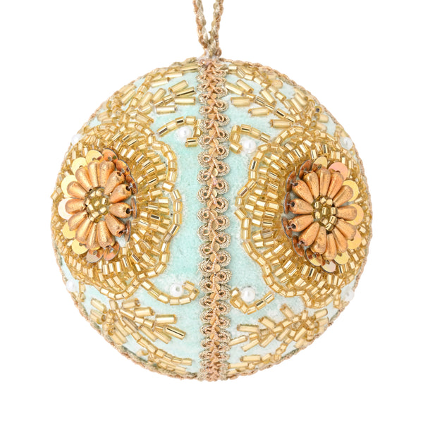 ファブリックオーナメント ビーズ フラワー