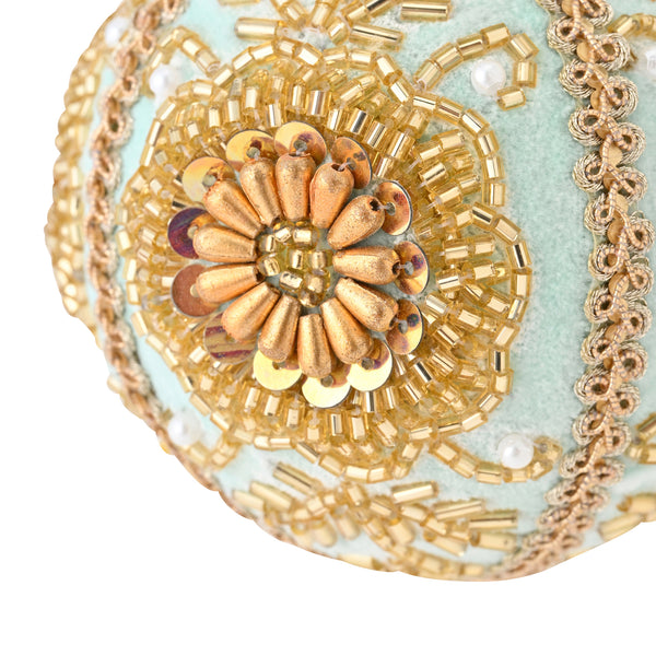 ファブリックオーナメント ビーズ フラワー