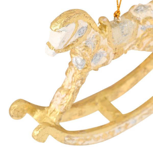 レジンオーナメント ロッキングホース ホワイト