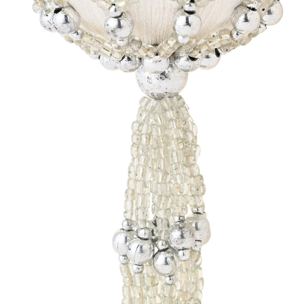 タッセルオーナメント ビーズ シルバー