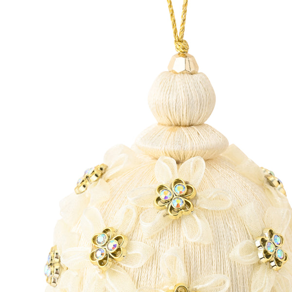 タッセルオーナメント フラワー ホワイト