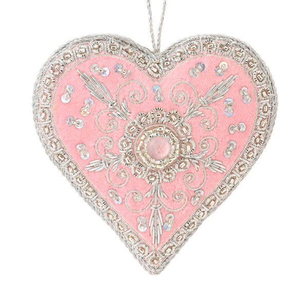 ビーズオーナメント ハート ピンク