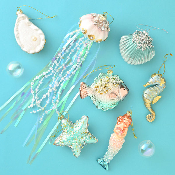 vintage ornament ୨୧ 乙女な ガラス製お魚さんオーナメント