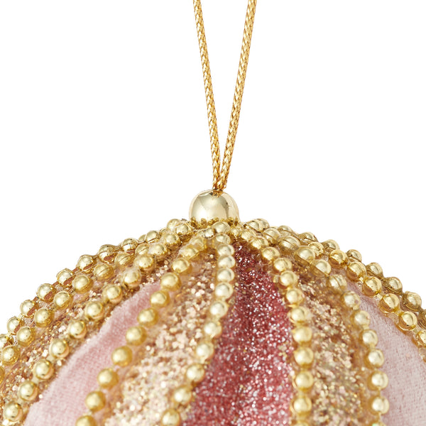 ファブリックオーナメント ボール ピンク