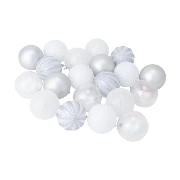 セットオーナメント 8cm 20個 ホワイト