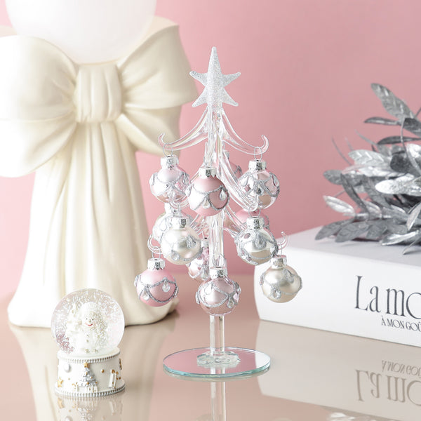 ガラスツリー ボール M ライトピンク