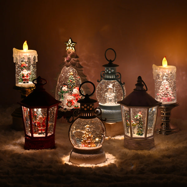 スノードーム キャンドル ツリー L シルバー