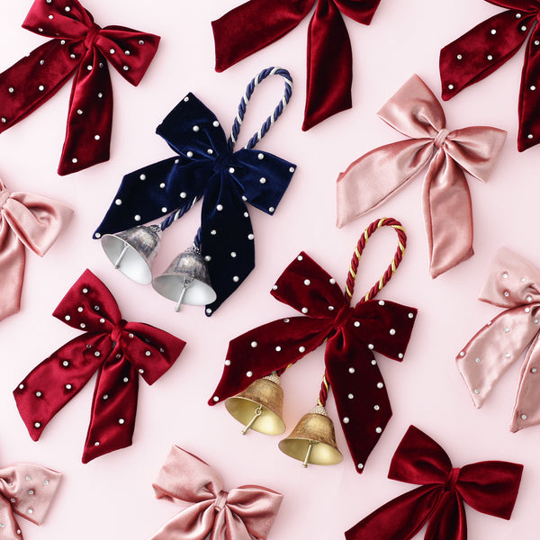 リボンオーナメントセット 6個入り ライトピンク