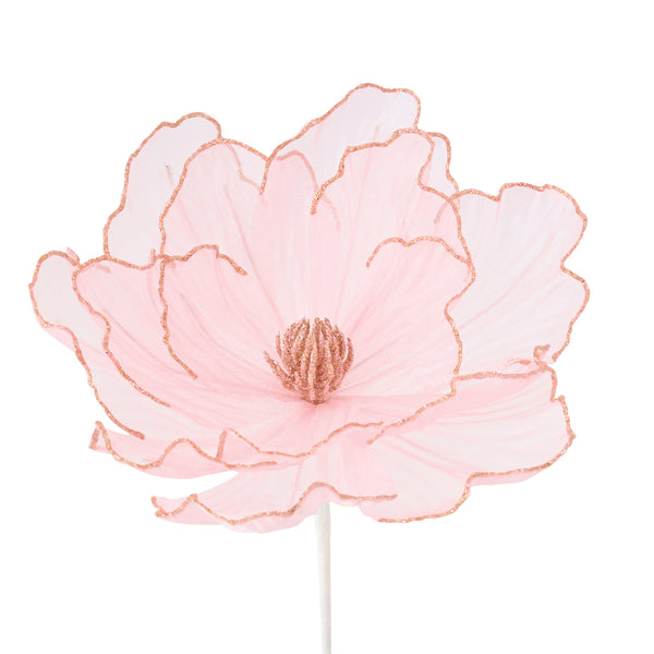 布製ピンク花のアートフラワー アートフラワーパーツ・造花・染花・布花】プリンセスローズ／小｜造花