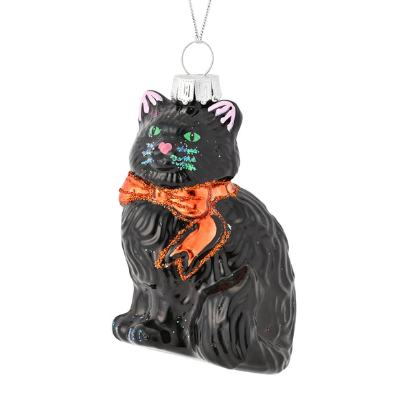 ガラスオーナメント 黒猫